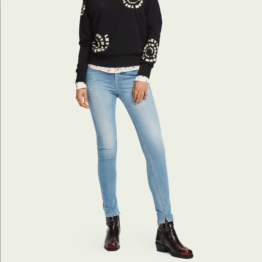 High rise skinny jeans